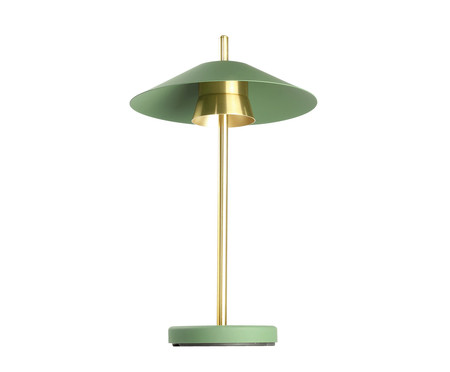 Luminária de Mesa Llio Bivolt - Verde e Dourado Escovado | WestwingNow