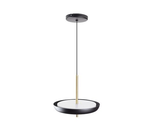 Pendente Dalu Indireto Bivolt - Preto e Dourado Escovado, black | WestwingNow