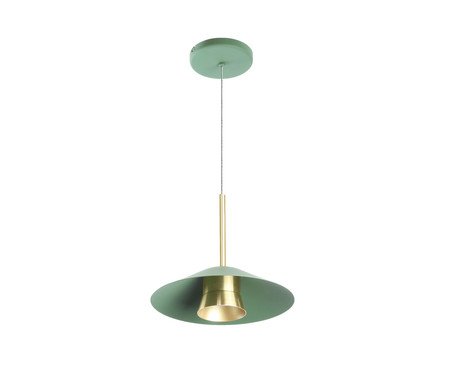 Pendente Llio Bivolt - Verde e Dourado Escovado | Westwing