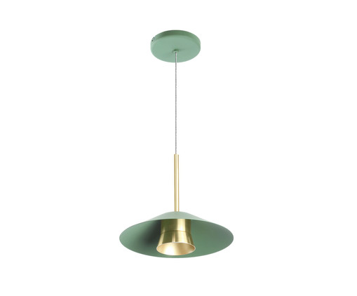 Pendente Llio Bivolt - Verde e Dourado Escovado, green | WestwingNow