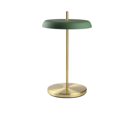 Luminária de Mesa Dalu Bivolt - Verde e Dourado Escovado | WestwingNow