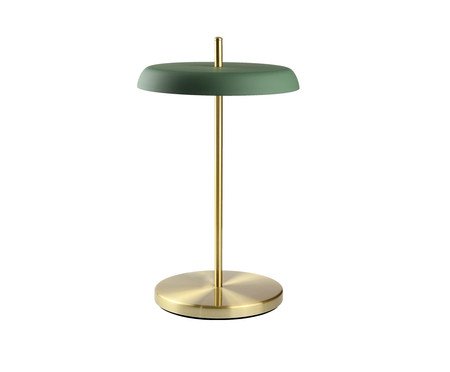 Luminária de Mesa Dalu Verde e Dourado Escovado - Bivolt | Westwing