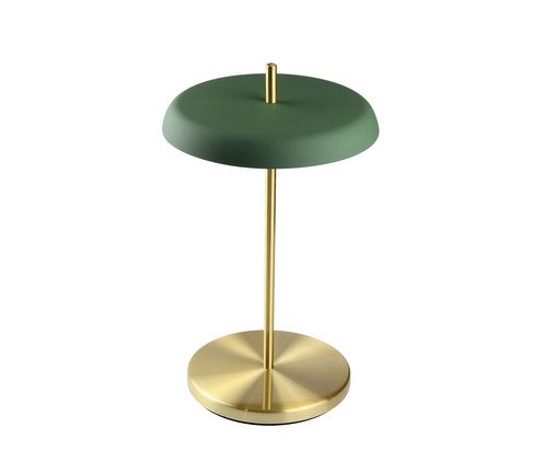 Luminária de Mesa Dalu Verde e Dourado Escovado - Bivolt, green | WestwingNow
