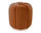 Puff Luna com Base Prateada em Veludo Terra, Terracotta | WestwingNow