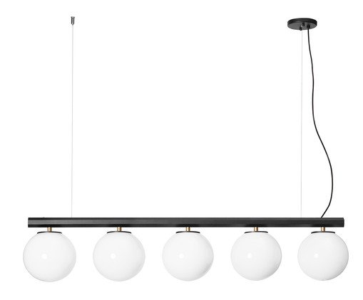 Lustre Trilho Esfêra Milky Preto, Preto | WestwingNow