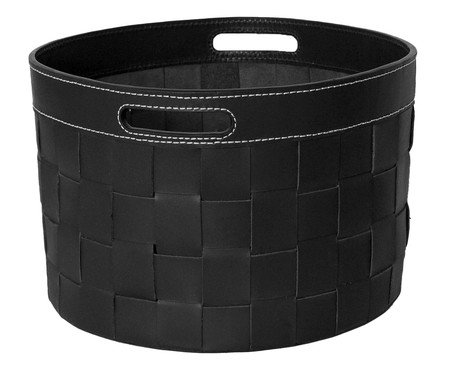 Cesto em Couro Treccia Preto | Westwing