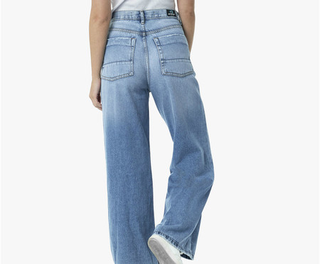 Calça Jeans Wide Leg Feminina Galapagos Sunrise Blue | WestwingNow