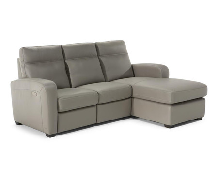 Sofá com Chaise Cinza Claro Frio Modelo Z938 | WestwingNow