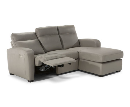 Sofá com Chaise Cinza Claro Frio Modelo Z938 | Westwing