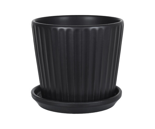 Vaso Canelado Preto, Preto | WestwingNow