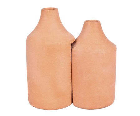 Duo Vaso Garrafa Terracota