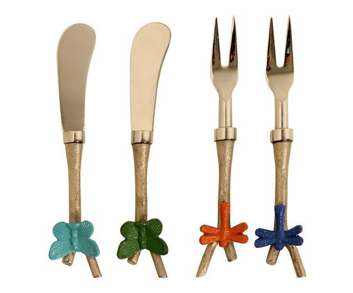 Jogo de Talheres para Petisco Butterfly, Prata ou Metálico | WestwingNow