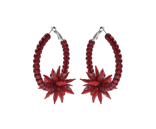 Argola Miçanga Gota Vermelho, red | WestwingNow