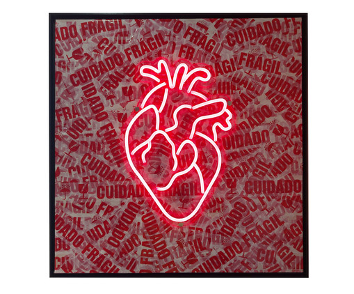 Quadro Heart Frágil Neon, Vermelho | WestwingNow