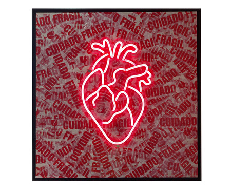 Quadro Heart Frágil Neon