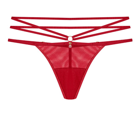 Calcinha Fio Dental em Tule Vermelho | Westwing