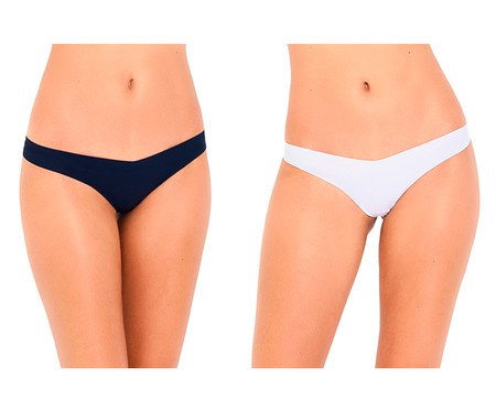 Conjunto de Calcinha Fio Dental Invisível Preto e Branco | Westwing