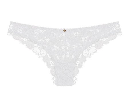 Calcinha Tanga Brasileira em Renda Branco | Westwing