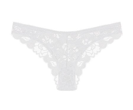Calcinha Tanga Brasileira em Renda Branco | Westwing