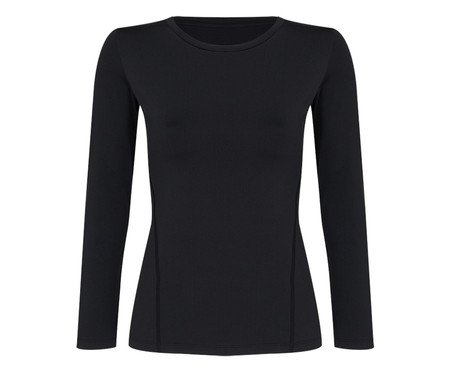 T-Shirt Manga Longa Térmica Preto