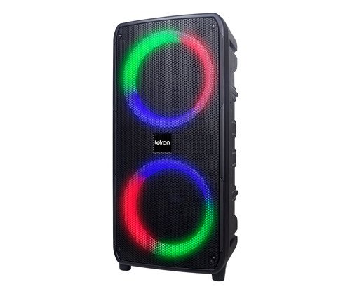 Caixa de Som Karaoke Star Led Rgb Preto Mic Multimidia Letron, Preto | WestwingNow