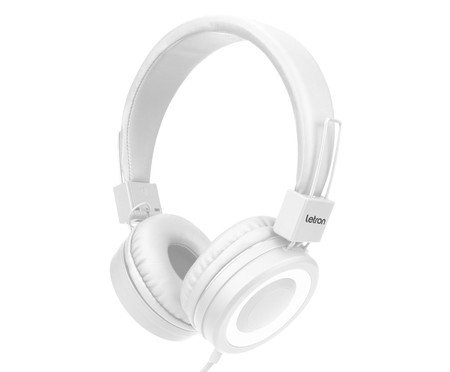 Headphone Circle Branco Estereo Driver com Fio Letron