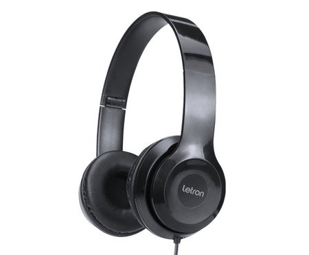 Headphone Wire Preto Estereo Driver com Fio Letron