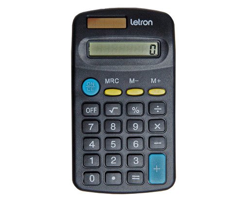 Calculadora de Bolso Preta Basic Solar, Preto | WestwingNow