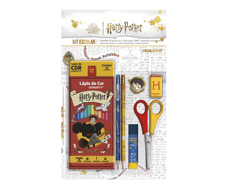 Kit Lápis de Cor com 12 Cores Harry Potter