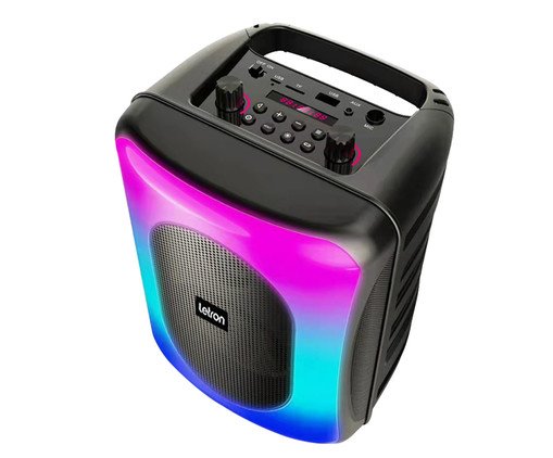 Caixa de Som Wall Led Multimidia com Controle Led Rgb Estereo Letron, Colorido | WestwingNow