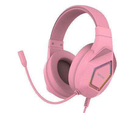 Headset Gamer Play On Rosa Led Rainbow Driver Letron