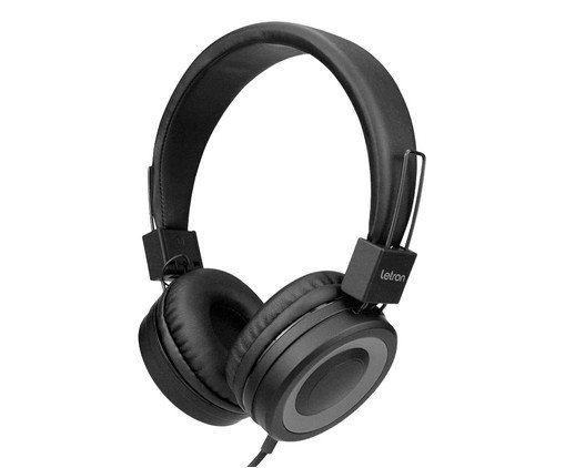 Headphone Circle Preto Estereo Driver com Fio Letron, Preto | WestwingNow