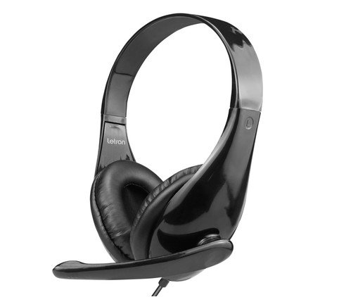 Headset Office Fit Estereo Driver Cabo Preto Letron, Preto | WestwingNow
