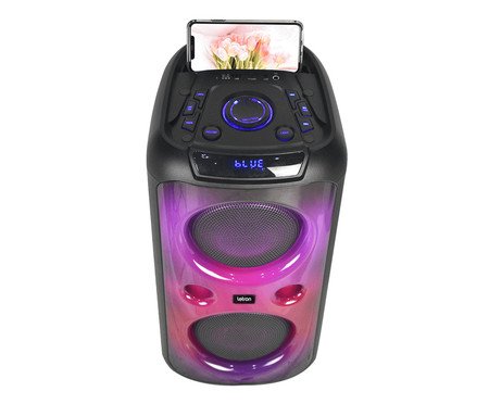 Caixa de Som Portatil Degrade Led Letron