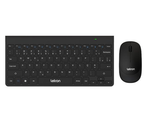 Combo Teclado e Mouse sem Fio Compact Shine Preto, Preto | WestwingNow