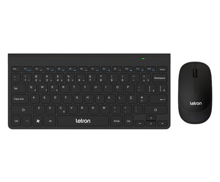 Combo Teclado e Mouse sem Fio Compact Shine Preto