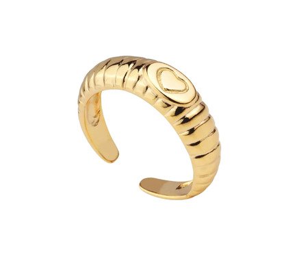 Anel de Coração Regulável Banhado A Ouro 18K | Westwing