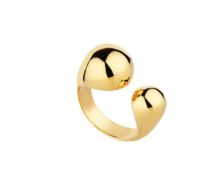 Anel Regulável Dupla Gotas Banho de Ouro 18K | Westwing