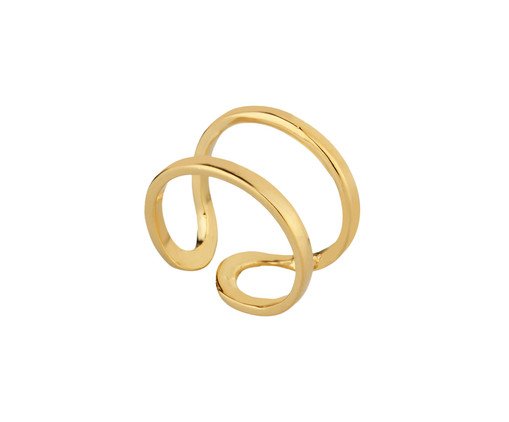 Anel Metal Vazado com Banho de Ouro 18K Ajustável., Dourado | WestwingNow