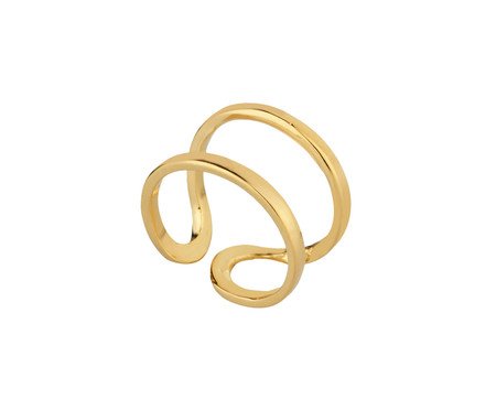 Anel Metal Vazado com Banho de Ouro 18K Ajustável. | Westwing