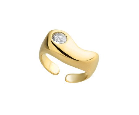 Anel Gota com Zircônia Ajustável Folheado Ouro 18K | Westwing