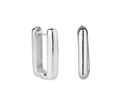 Argola Quadrada Lisa Semi-Jóia Ródio Branco | Westwing