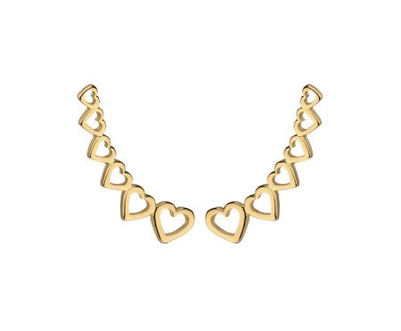 Brinco Ear Cuff Corações Semi-Jóia Ouro 18K | Westwing