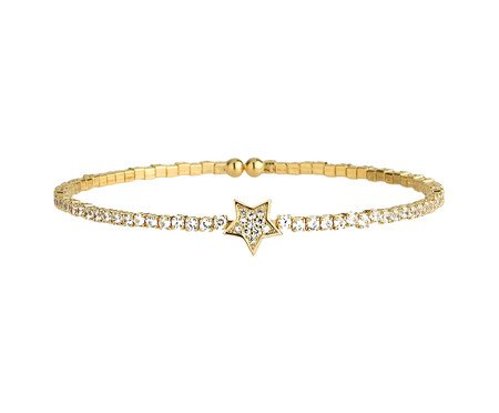 Bracelete Cravejado Estrela Folheado Ouro 18K | Westwing