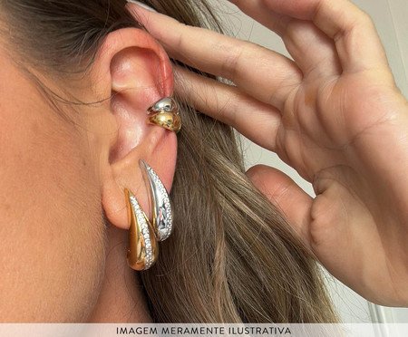 Brinco Gota Cravejada Ouro 18K | Westwing
