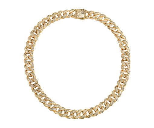 Colar Corrente Cravejada Ouro 18K, Dourado | WestwingNow