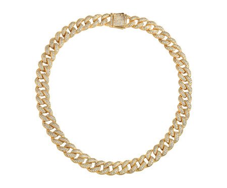 Colar Corrente Cravejada Ouro 18K | Westwing