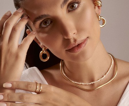 Colar Semi-Jóia Pérolas Fecho Ouro 18K | Westwing