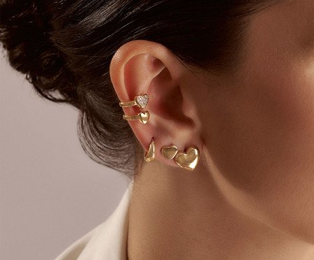 Piercing Corações Semi-Jóia Ouro 18K | Westwing