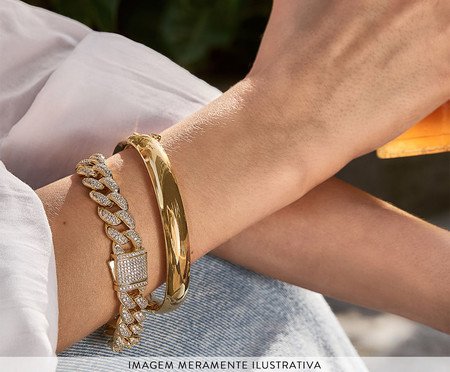 Pulseira Corrente Cravejada Ouro 18K | Westwing
